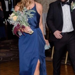 David’s Bridal Vera Wang Chiffon & Charmeuse dress - color marine